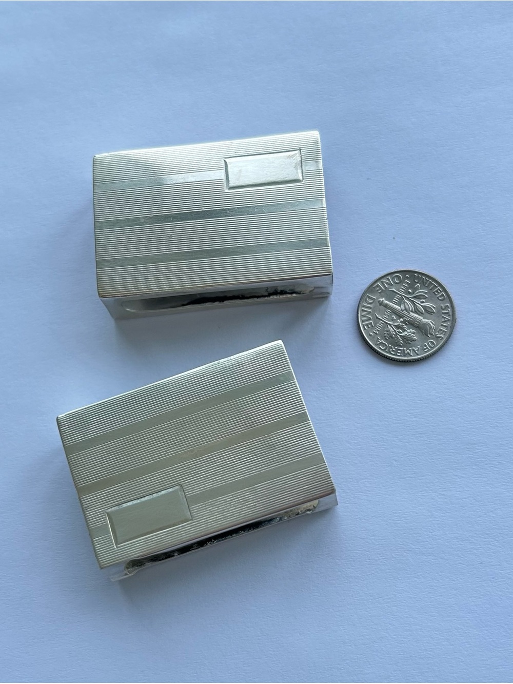2 x Vintage 925 Sterling Silver Match Box Collectable Holder